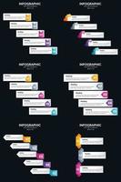 Vector 6 Infographics Pack Presentation slide template 5 Steps cycle diagrams and timelines