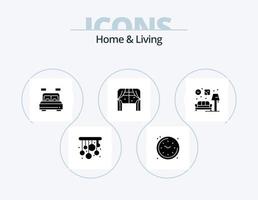 Home And Living Glyph Icon Pack 5 Icon Design. couch. home. living. window. home vector