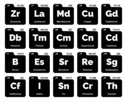 20 Preiodic table of the elements Icon Pack Design vector