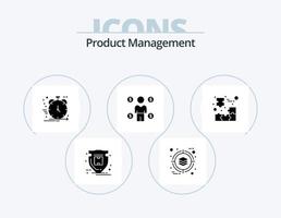 diseño de iconos del paquete de iconos de glifo de gestión de productos 5. caja. moneda. producto. comprador. gestión vector