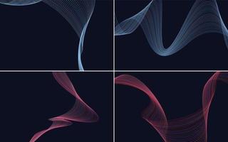 Collection of geometric minimal lines pattern set vector