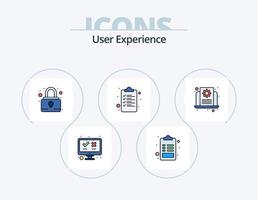 User Experience Line Filled Icon Pack 5 Icon Design. seo. document. list. user. business vector