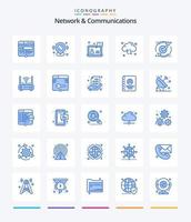 Creative Network And Communications 25 Blue icon pack  Such As arrow. refresh. map pin. cloud. customer vector