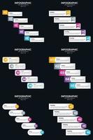 Vector 6 Infographics Pack Presentation slide template 5 Steps cycle diagrams and timelines