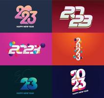 Big Set of 2023 Happy New Year logo text design 2023 number design template vector