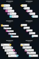 Vector 6 Infographics Pack Presentation slide template 5 Steps cycle diagrams and timelines