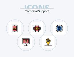 Technical Support Line Filled Icon Pack 5 Icon Design. discuss. chat. service. bubbles. support vector