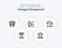 paquete de iconos de línea de estrategia y gestión 5 diseño de iconos. estampilla. documento. éxito. certificado. ingeniero vector