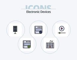 diseño de iconos del paquete de iconos llenos de línea de dispositivos 5. llamar. placa giratoria. centro de datos. tecnología. electrónica vector