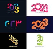 Big Collection of 2023 Happy New Year symbols Cover of business diary for 2023 with wishes vector