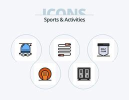 línea de deportes y actividades lleno de icono paquete 5 diseño de iconos. juego. atletismo. Deportes. actividades. juego vector