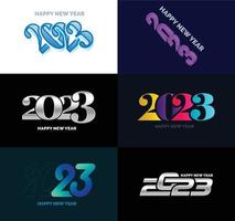 Big Set of 2023 Happy New Year logo text design 2023 number design template vector