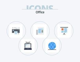paquete de iconos planos de oficina 5 diseño de iconos. . . impresora. cuadro. leer vector