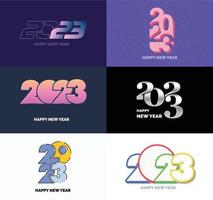 Big Set of 2023 Happy New Year logo text design 2023 number design template vector