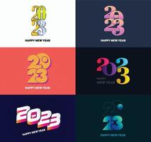 Big Set of 2023 Happy New Year logo text design 2023 number design template vector