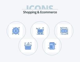 Shopping and Ecommerce Blue Icon Pack 5 Icon Design. . list. . shopping vector