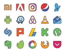 20 Social Media Icon Pack Including utorrent ads vlc adsense shazam vector