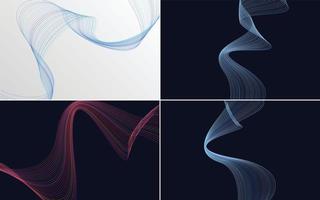 Collection of geometric minimal lines pattern set vector