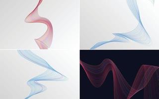 Collection of geometric minimal lines pattern set vector