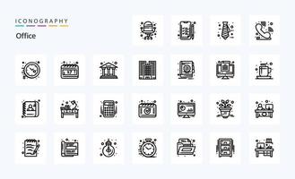 25 Office Line icon pack vector