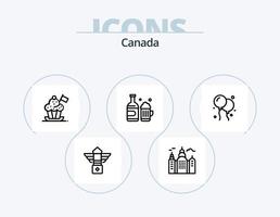 diseño de iconos del paquete de iconos de línea de canadá 5. Canadá. gorra. pelota. sombrero. casa vector