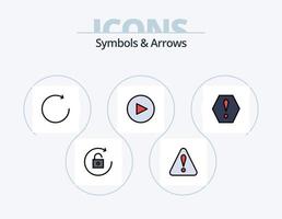 Symbols and Arrows Line Filled Icon Pack 5 Icon Design. . question. clockwise. help. warning vector