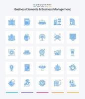 Creative Business Elements And Business Managment 25 Blue icon pack  Such As database. combination. paper. leader. employee vector