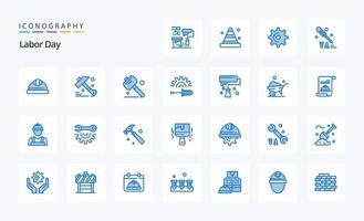 25 Labor Day Blue icon pack vector