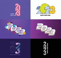 Big Set of 2023 Happy New Year logo text design 2023 number design template vector