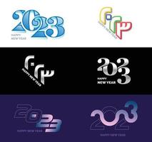 Big Set of 2023 Happy New Year logo text design 2023 number design template vector