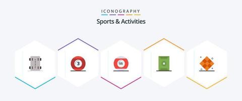 Deportes y actividades Paquete de 25 íconos planos que incluye deporte. campo. jugar. Deportes. juego vector