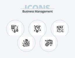 paquete de iconos de línea de gestión empresarial 5 diseño de iconos. gestión. finanzas. negocio. calculadora. auditoría vector