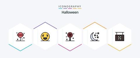 Halloween 25 FilledLine icon pack including hanging. board. scary. night. halloween vector