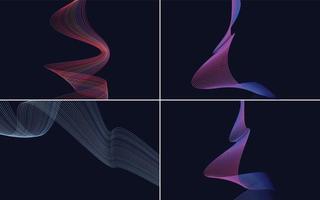 Collection of geometric minimal lines pattern set vector