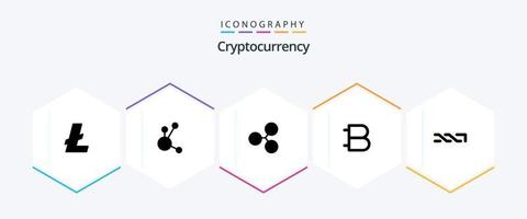 Cryptocurrency 25 Glyph icon pack including crypto . bytecoin . crypto . ripple vector