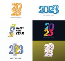 gran conjunto de 2023 feliz año nuevo diseño de texto de logotipo plantilla de diseño de número 2023 vector