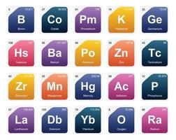 20 Preiodic table of the elements Icon Pack Design vector