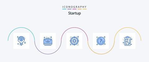 Startup Blue 5 Icon Pack Including path. information. strategy. info. mark vector