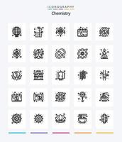 Creative Chemistry 25 OutLine icon pack  Such As fang. month. chinese. event. calendar vector