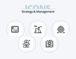 paquete de iconos de línea de estrategia y gestión 5 diseño de iconos. SEO configuración. herramienta. Gráfico circular. Estadísticas vector