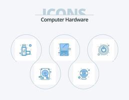 Computer Hardware Blue Icon Pack 5 Icon Design. . . usb. switch. power vector