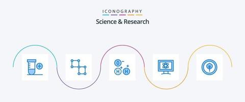 paquete de iconos azul ciencia 5 que incluye . biológico. ciencia. biografía ciencia vector