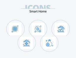 Smart Home Blue Icon Pack 5 Icon Design. green. eco. exhaust. water. recycle vector