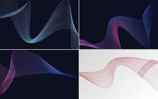 Collection of geometric minimal lines pattern set vector