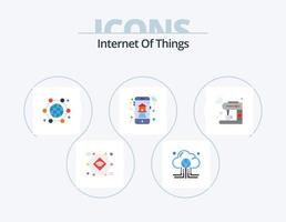 Internet Of Things Flat Icon Pack 5 Icon Design. online. home. global. internet of things. globe vector