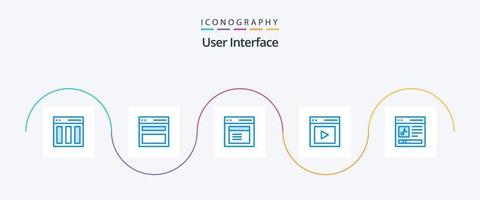 interfaz de usuario azul 5 paquete de iconos que incluye interfaz. comunicación. usuario. ventana. modal vector