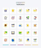 Creative Notifications 25 Flat icon pack  Such As chat. message. gear. mail. alert vector