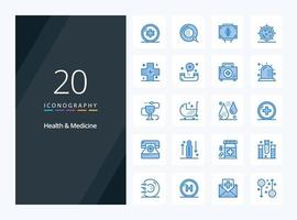 20 Health  Medicine Blue Color icon for presentation vector