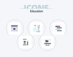 Education Flat Icon Pack 5 Icon Design. books. lab. graduation. flask. graduation vector