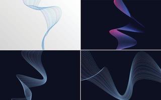 Collection of geometric minimal lines pattern set vector